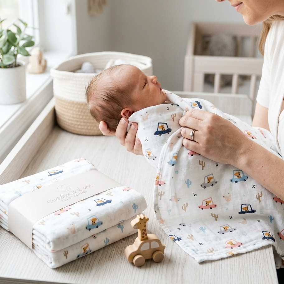 Why Organic Muslin Baby Towels Are the Safest Choice After Evne rTyi tBlea-othnly Organic muslin baby towel after bath — soft absorbent newborn bath towel India