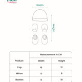 Organic Muslin Cap Mittens and Booties Set for Newborn | Tiny Plane