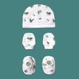 Happy Dinos organic muslin newborn cap mittens booties set by Maa Toddlers India