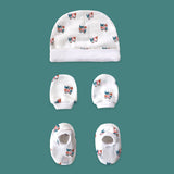 Maa Toddlers Happy Hey print organic muslin newborn cap mittens booties 3-piece set India