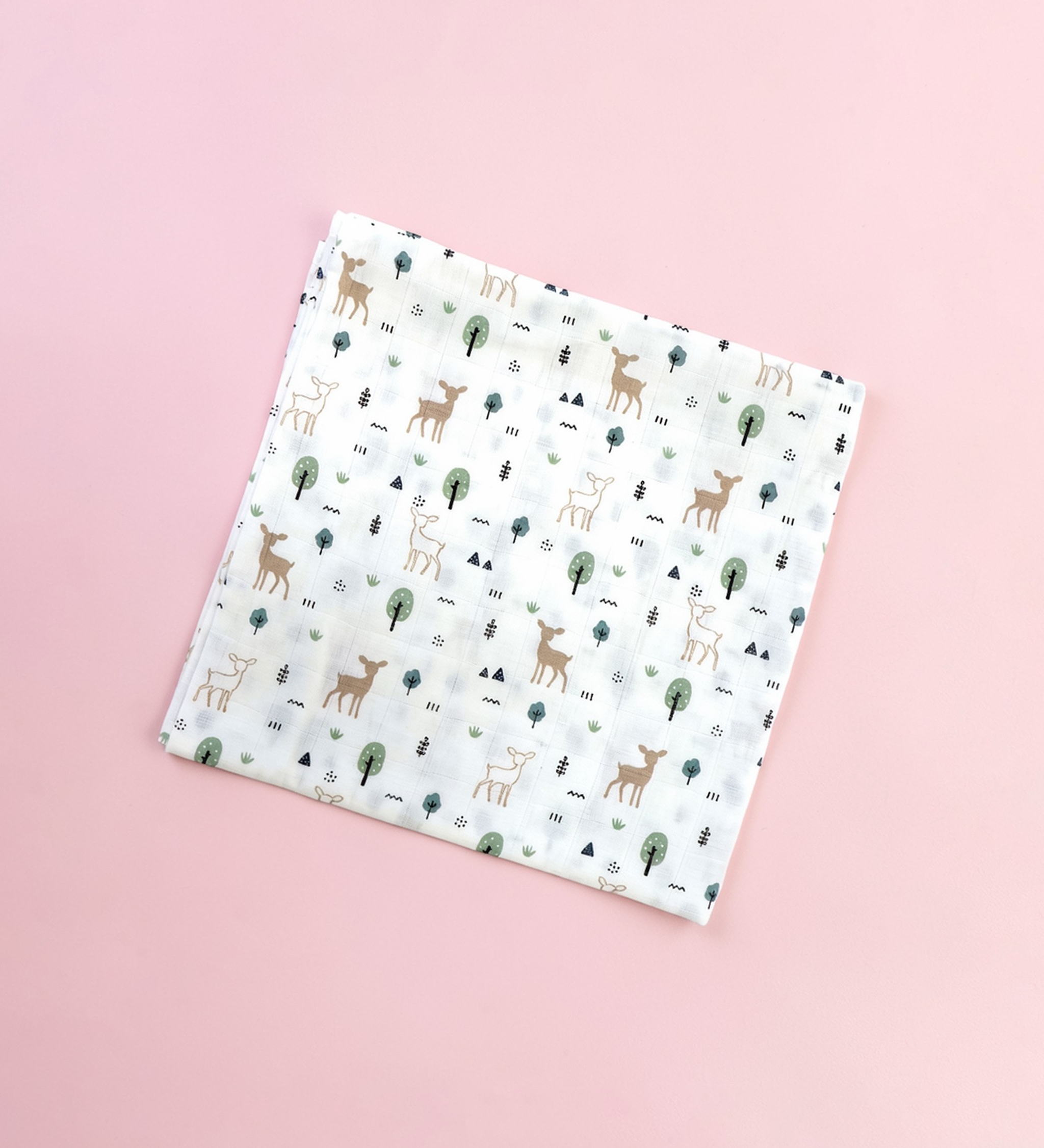 Deer & Trees muslin swaddle wrap for newborn organic cotton maa toddlers