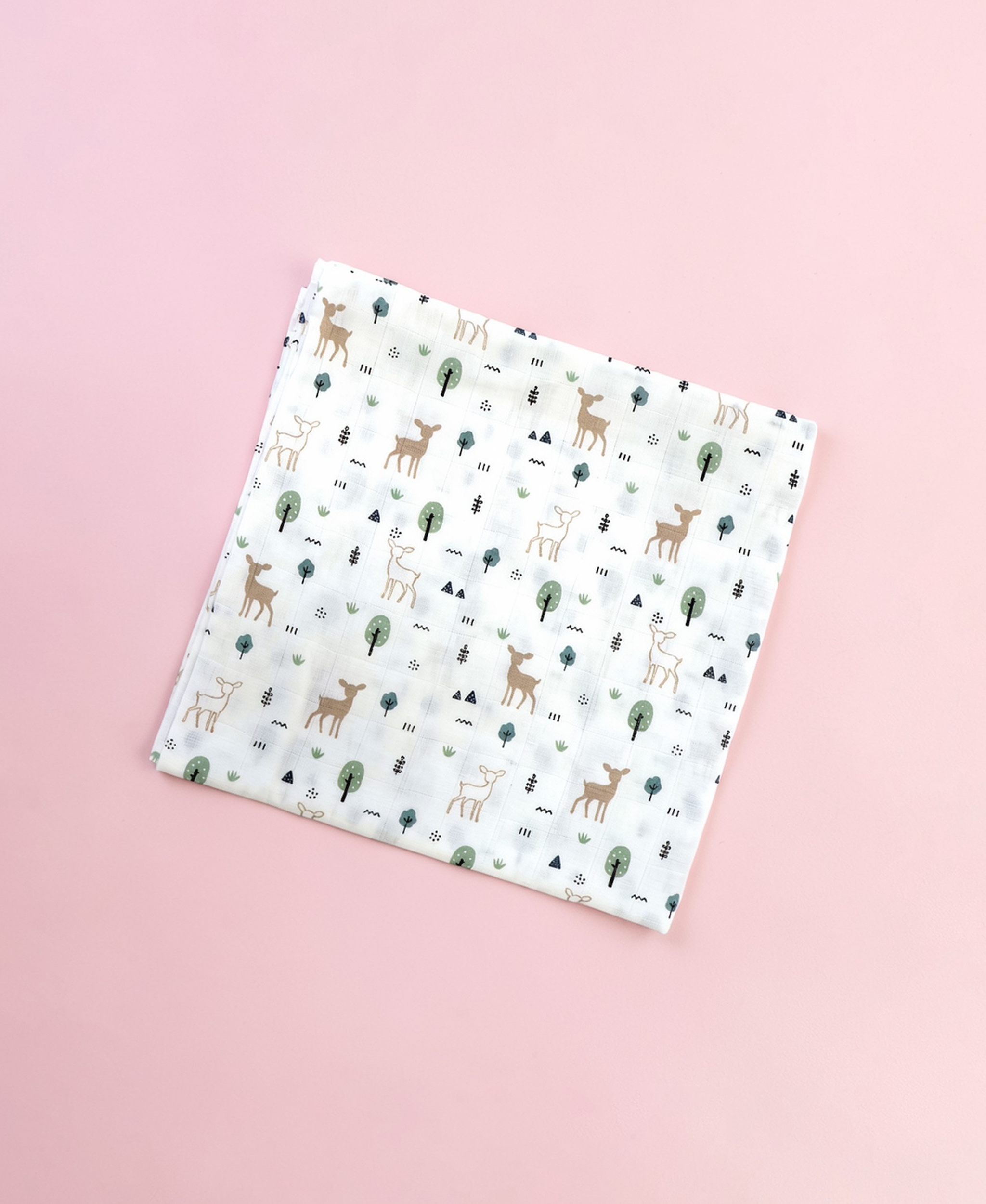 Deer & Trees muslin swaddle wrap for newborn organic cotton maa toddlers
