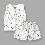 organic muslin Jabla with Shorts for newborn Deer_Trees maa toddlers 