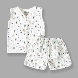organic muslin Jabla with Shorts for newborn Deer_Trees maa toddlers 
