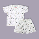 organic muslin Shirt with shorts set for baby Deer & Trees print maa toddlers