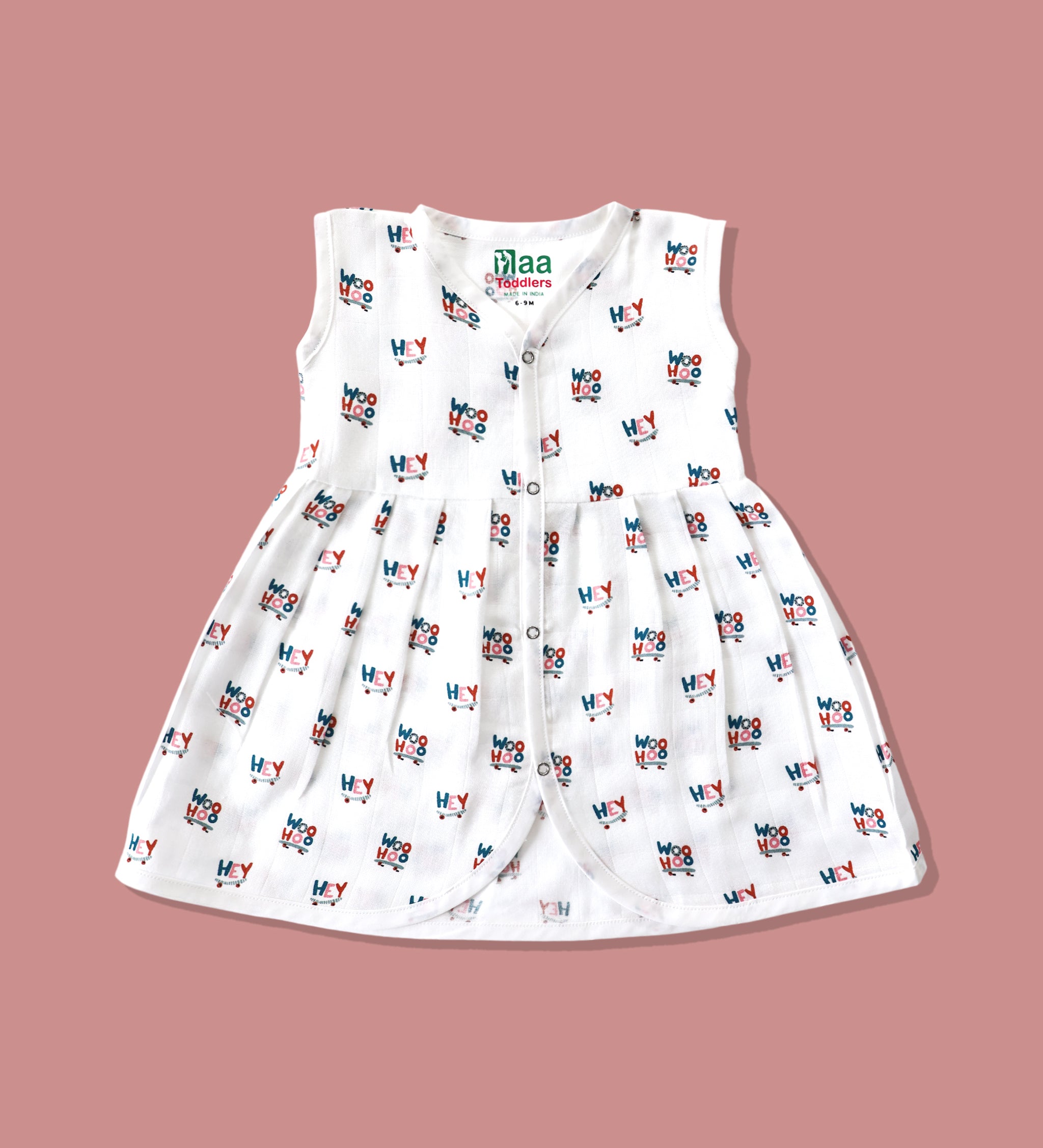 Organic muslin sleeveless baby girl frock 0-24 months – Happy Hey print – Maa
Toddlers India