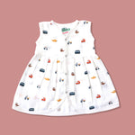 Organic muslin sleeveless baby girl frock 0-24 months –Tiny Rides print – Maa
Toddlers India