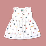 Organic muslin sleeveless baby girl frock 0-24 months –Tiny Rides print – Maa
Toddlers India