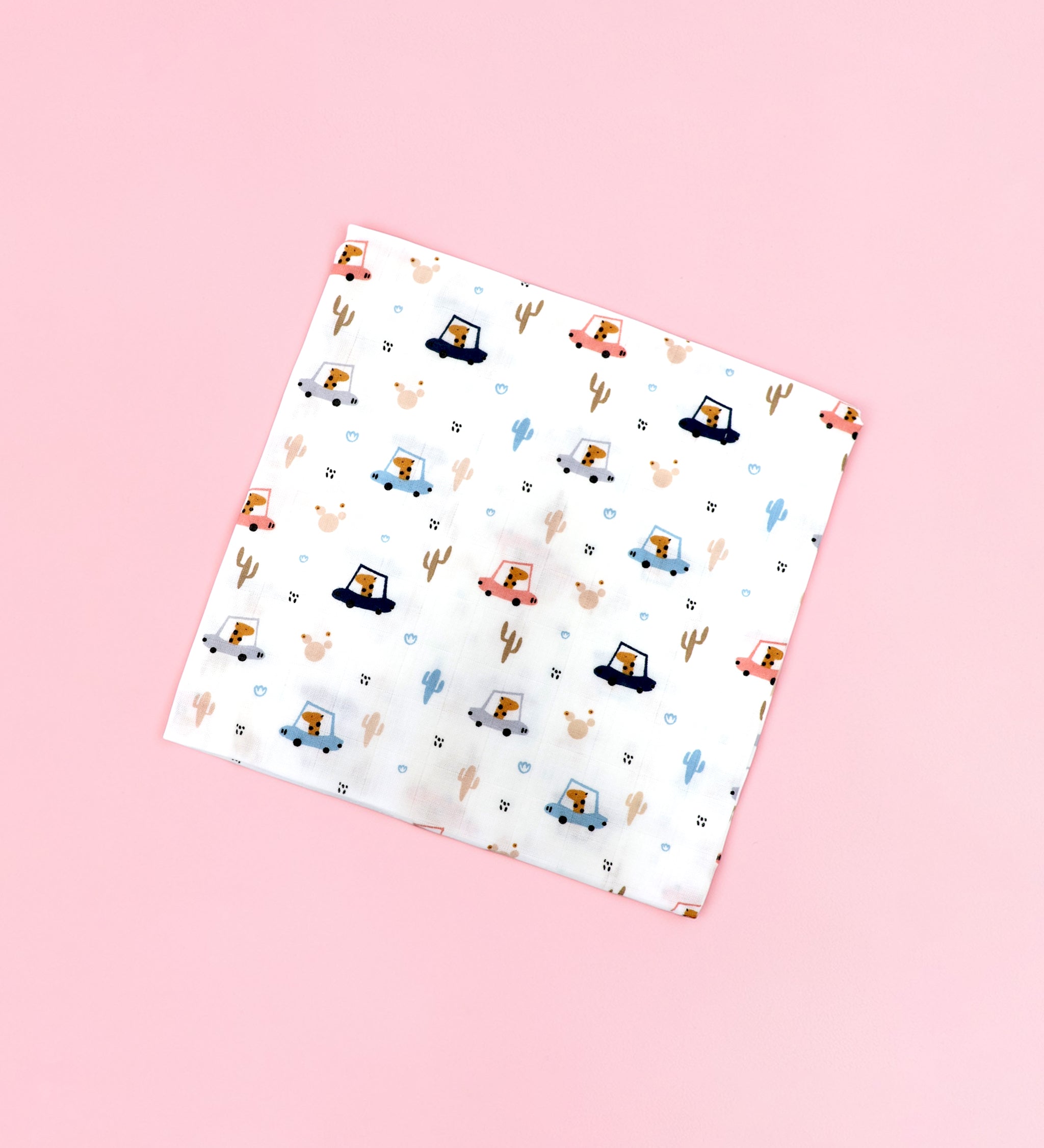 Giraffe Road Trip muslin swaddle wrap for newborn organic cotton maa toddlers