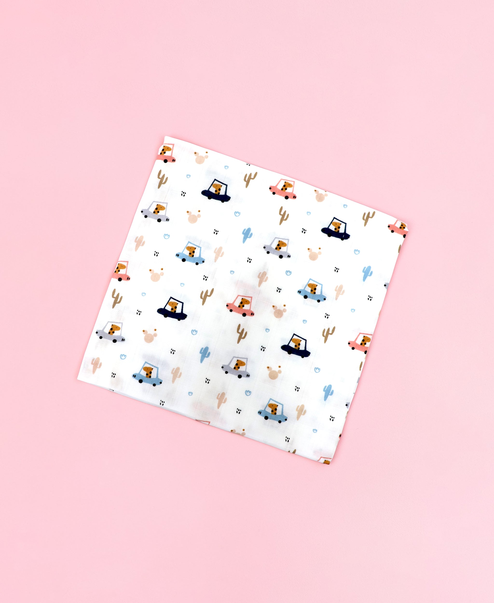 Giraffe Road Trip muslin swaddle wrap for newborn organic cotton maa toddlers