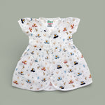 Giraffe Road Trip design Muslin cotton frock for baby girl 0-24 months maa toddlers