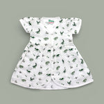 Happy Dinos design Muslin cotton frock for baby girl 0-24 months maa toddlers