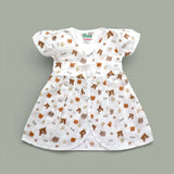Happy Panda design Muslin cotton frock for baby girl 0-24 months maa toddlers