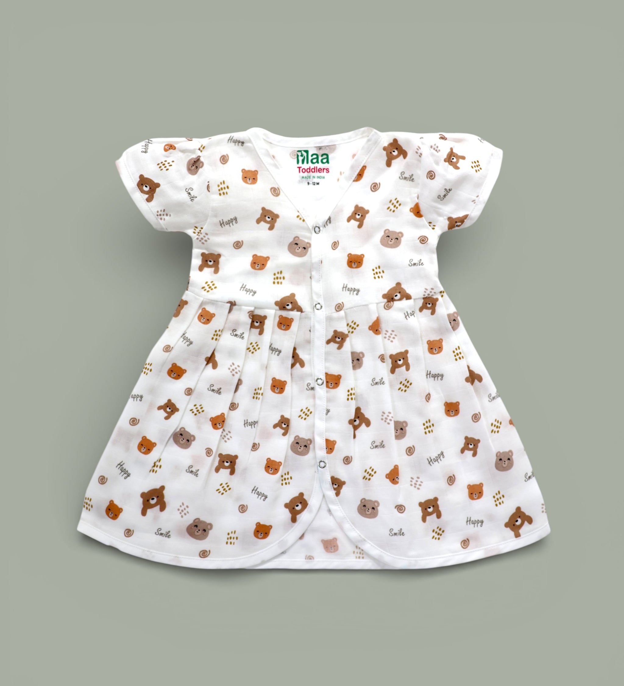 Happy Panda design Muslin cotton frock for baby girl 0-24 months maa toddlers