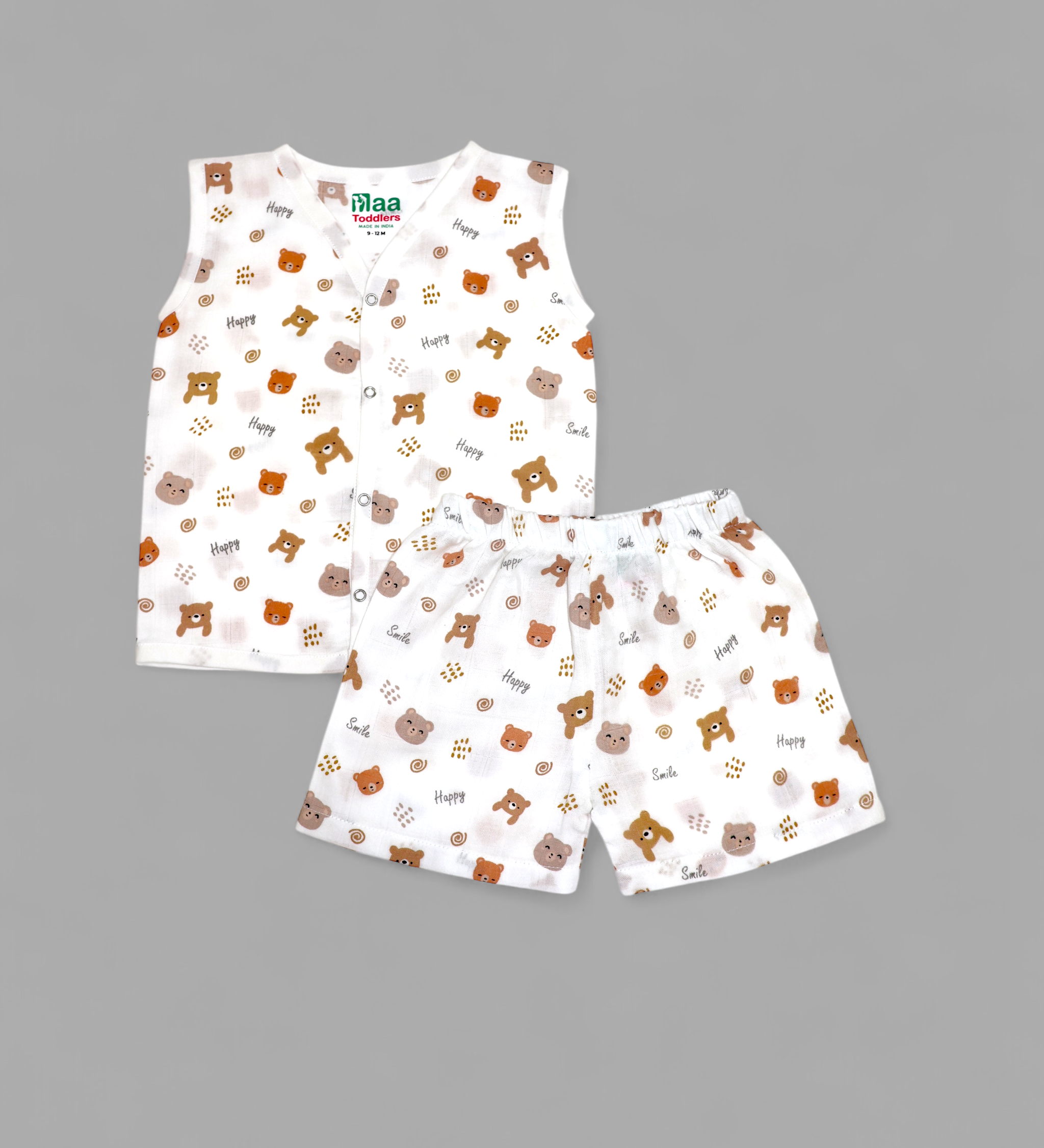 organic muslin Jabla with Shorts for newborn Happy Panda maa toddlers 