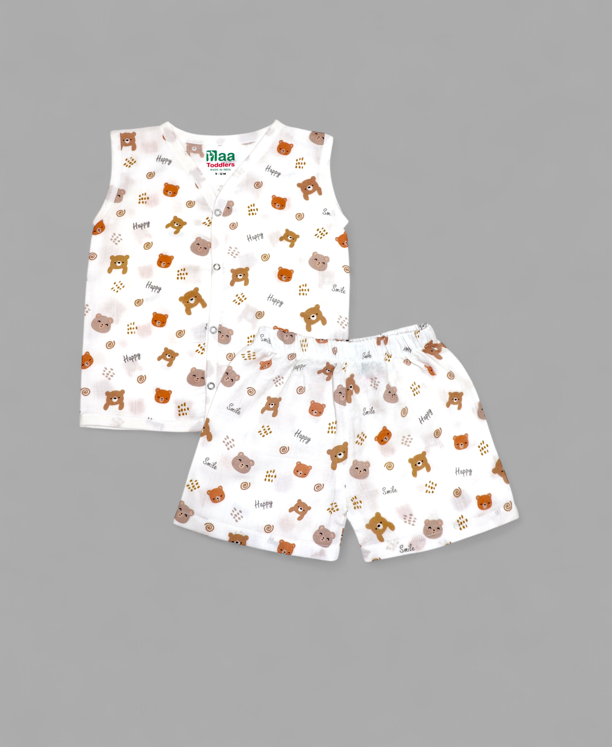 organic muslin Jabla with Shorts for newborn Happy Panda maa toddlers 