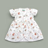 Jungle Friends design Muslin cotton frock for baby girl 0-24 months maa toddlers