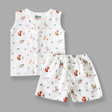 organic muslin Jabla with Shorts for newborn Jungle Friendsmaa toddlers 