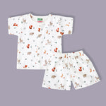 organic muslin Shirt with shorts set for baby Jungle Friends print maa toddlers