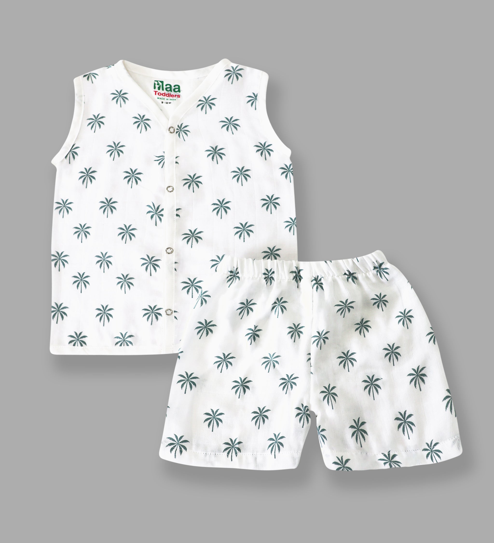 organic muslin Jabla with Shorts for newborn Palm Tree maa toddlers 