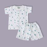 organic muslin Shirt with shorts set for baby Pastel Christmas print maa toddlers