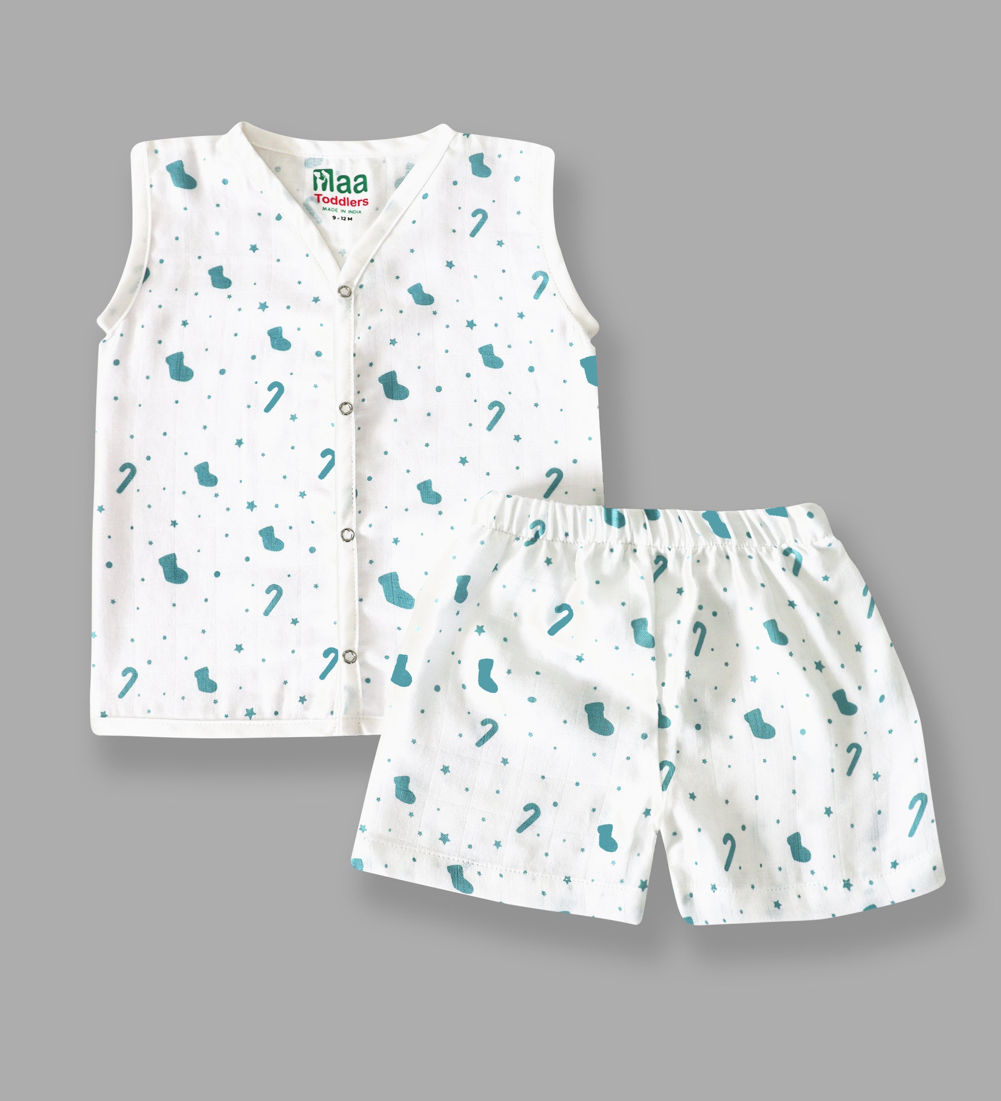 organic muslin Jabla with Shorts for newborn PastelChritmas maa toddlers 
