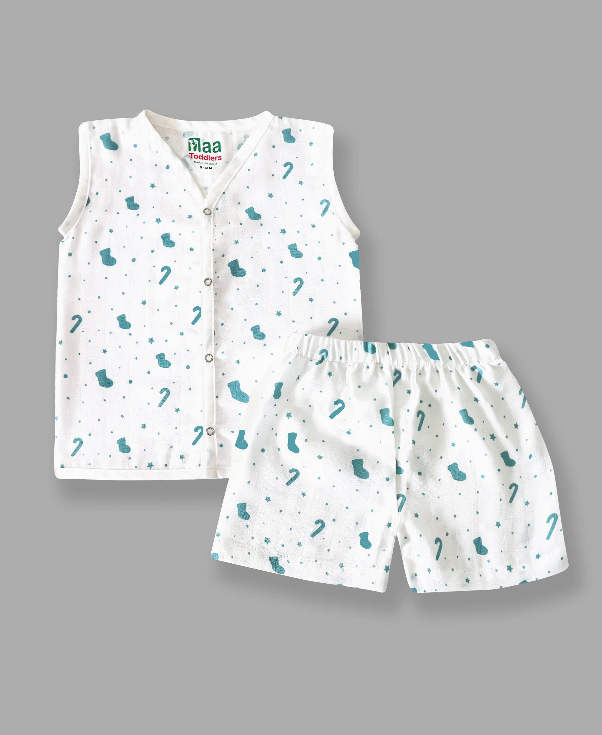 organic muslin Jabla with Shorts for newborn PastelChritmas maa toddlers 