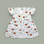 Snow Bear design Muslin cotton frock for baby girl 0-24 months maa toddlers