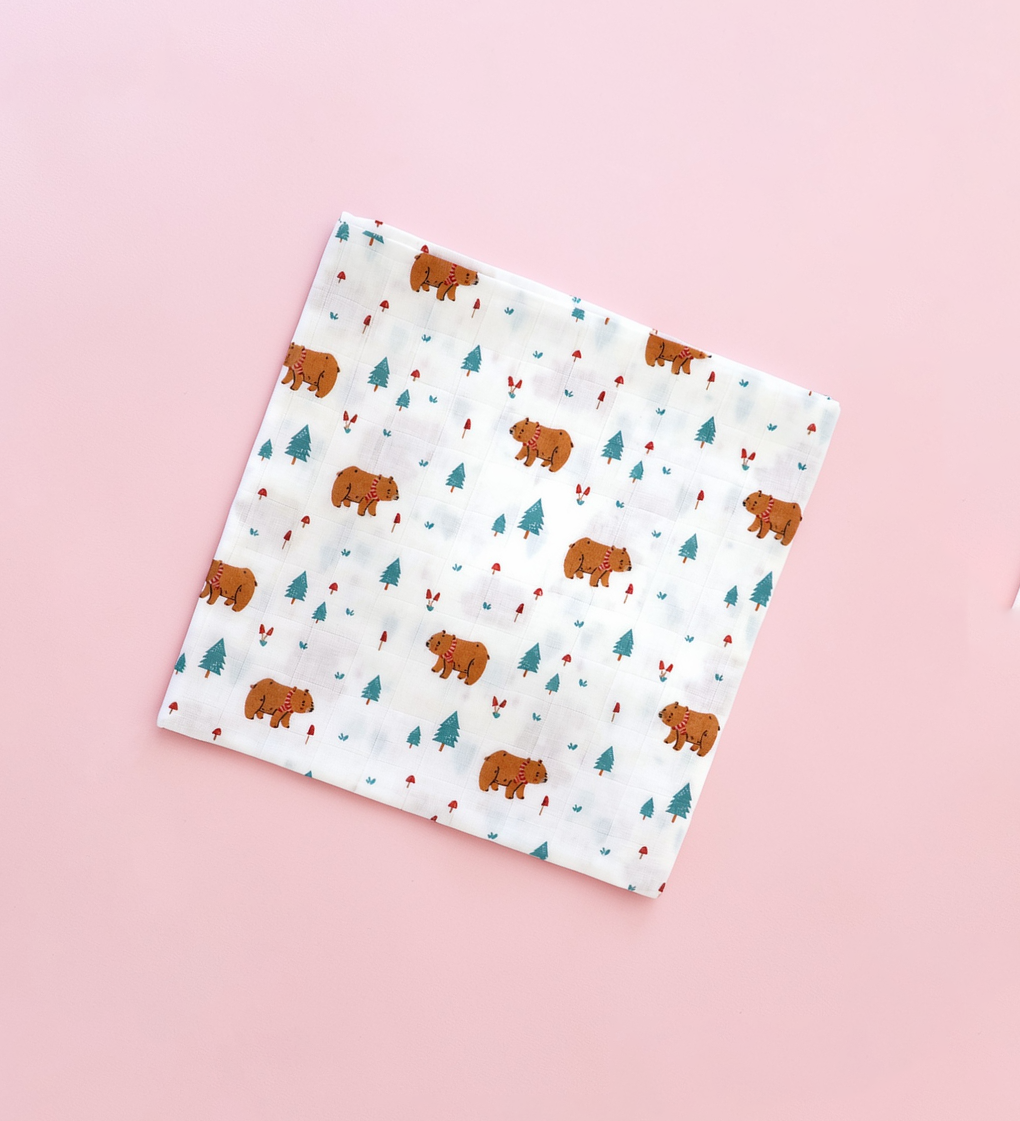 Snow Bear muslin swaddle wrap for newborn organic cotton maa toddlers