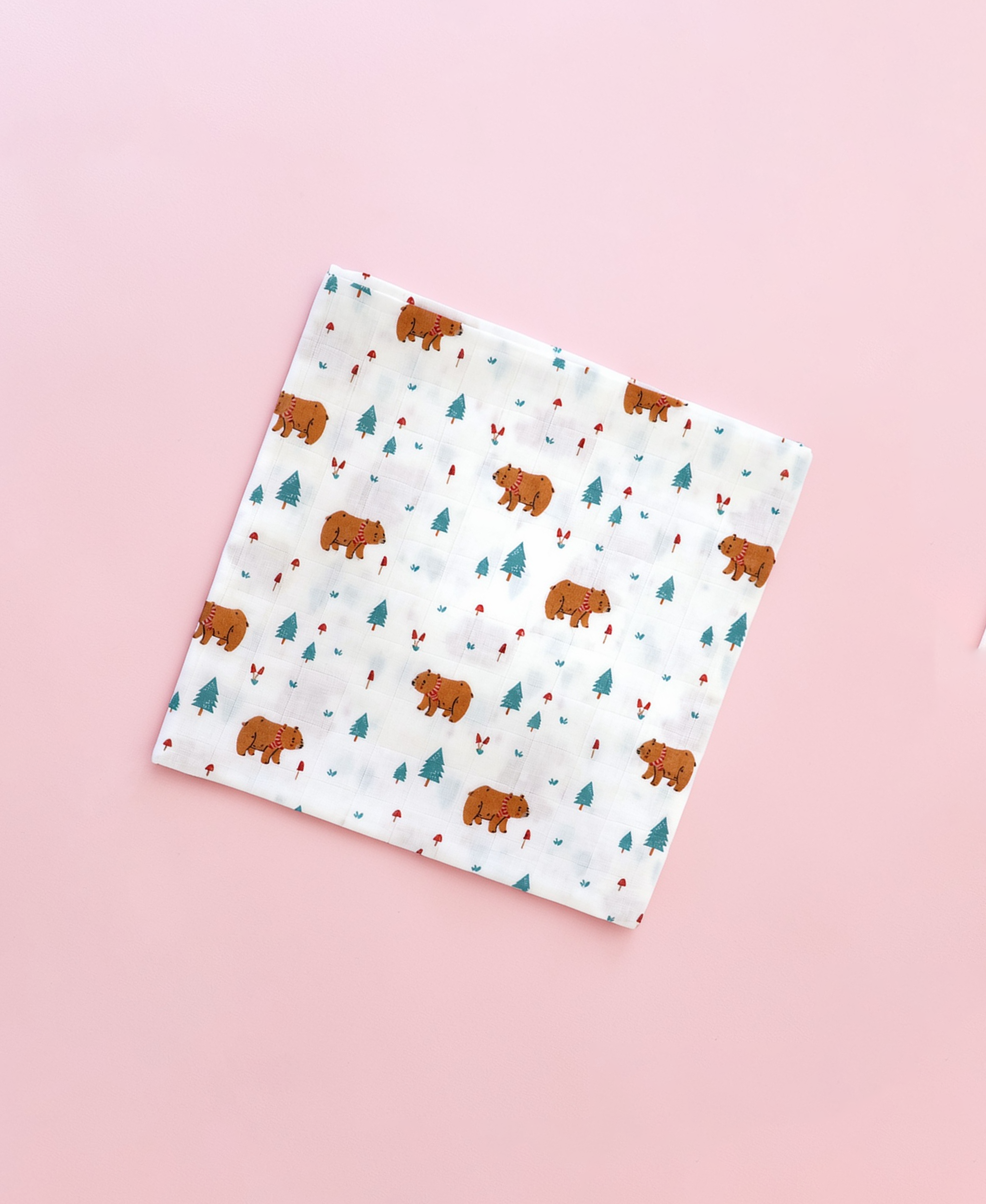 Snow Bear muslin swaddle wrap for newborn organic cotton maa toddlers
