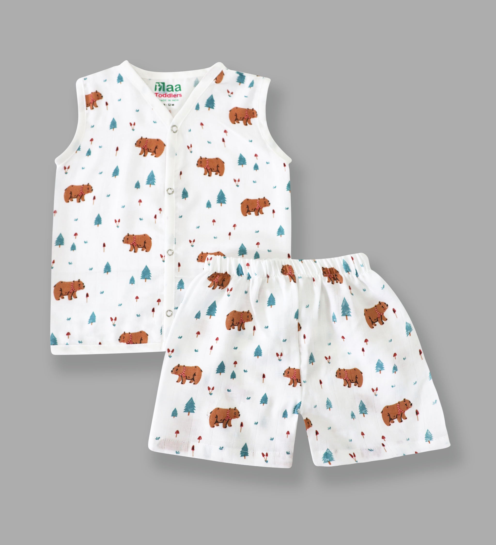 organic muslin Jabla with Shorts for newborn SnowBear maa toddlers 