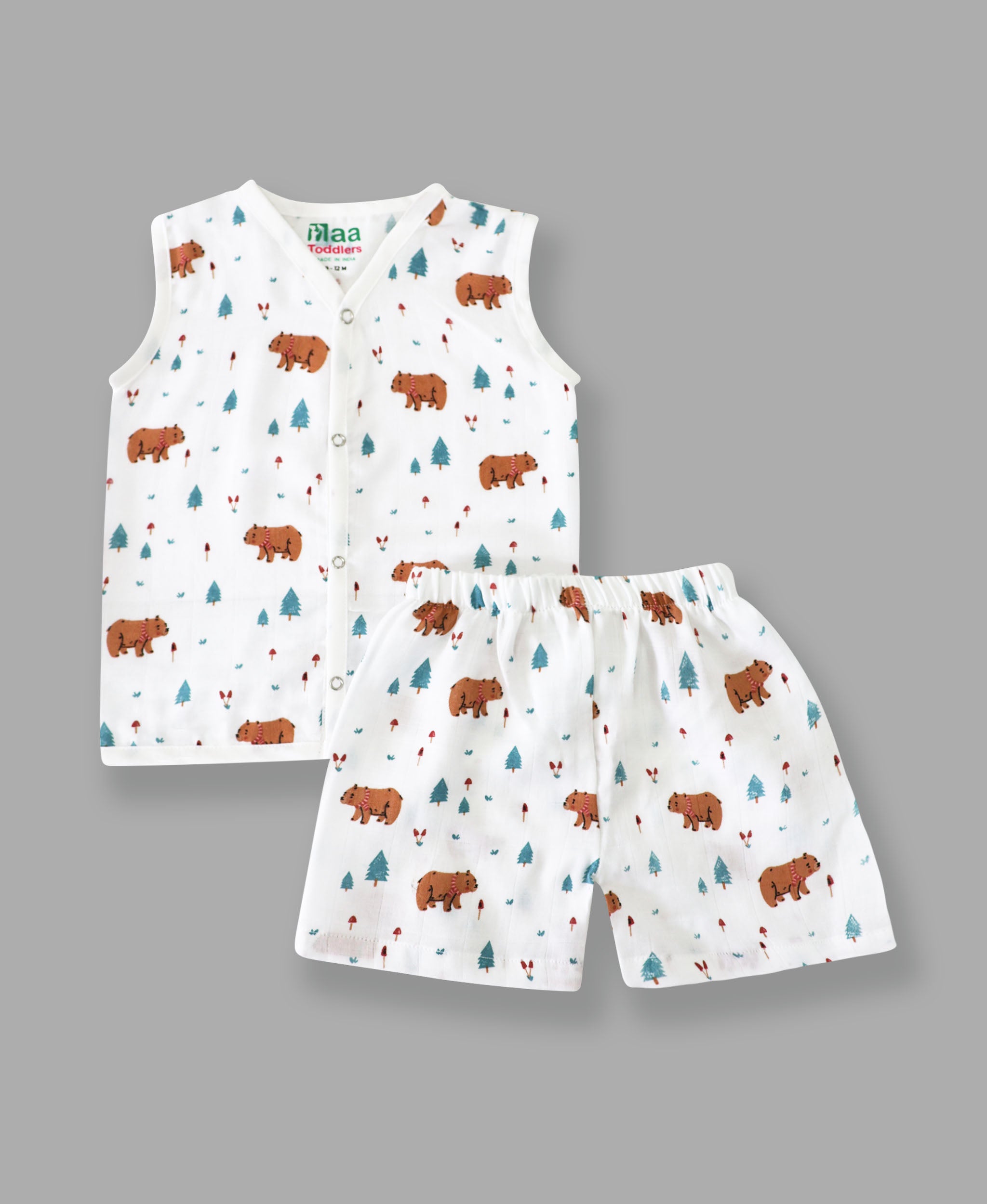 organic muslin Jabla with Shorts for newborn SnowBear maa toddlers 