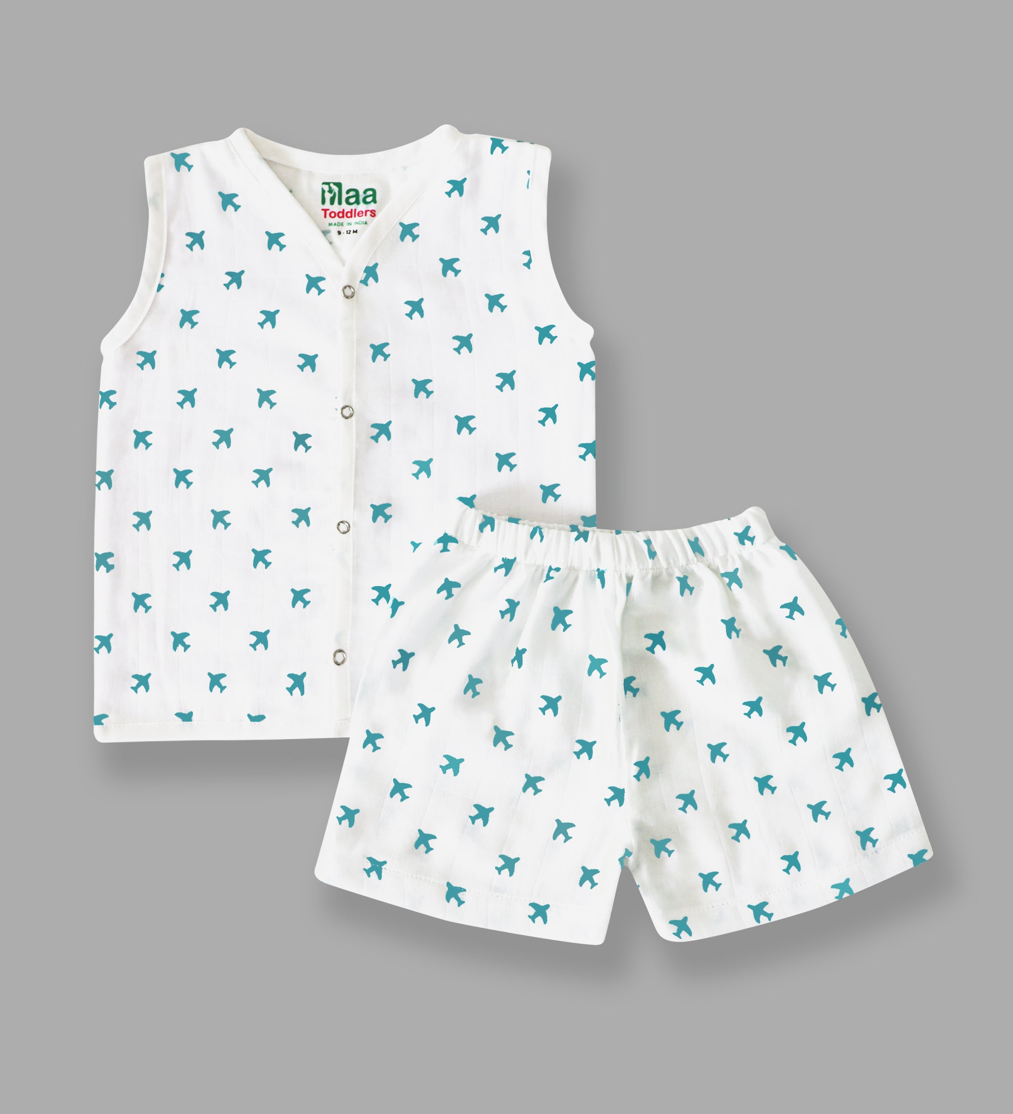 organic muslin Jabla with Shorts for newborn TinyPlanes maa toddlers 