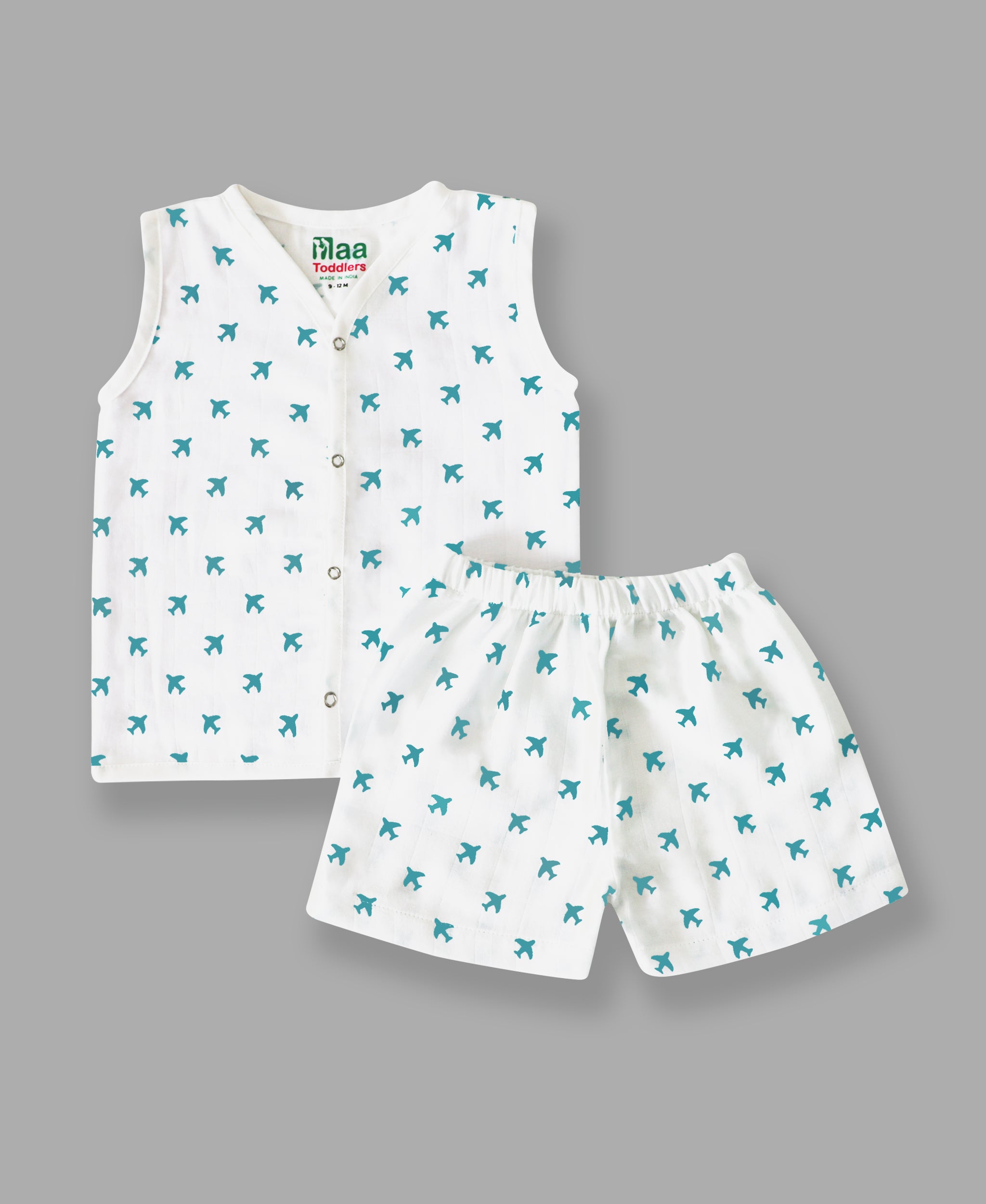 organic muslin Jabla with Shorts for newborn TinyPlanes maa toddlers 