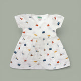 Tiny Rides design Muslin cotton frock for baby girl 0-24 months maa toddlers