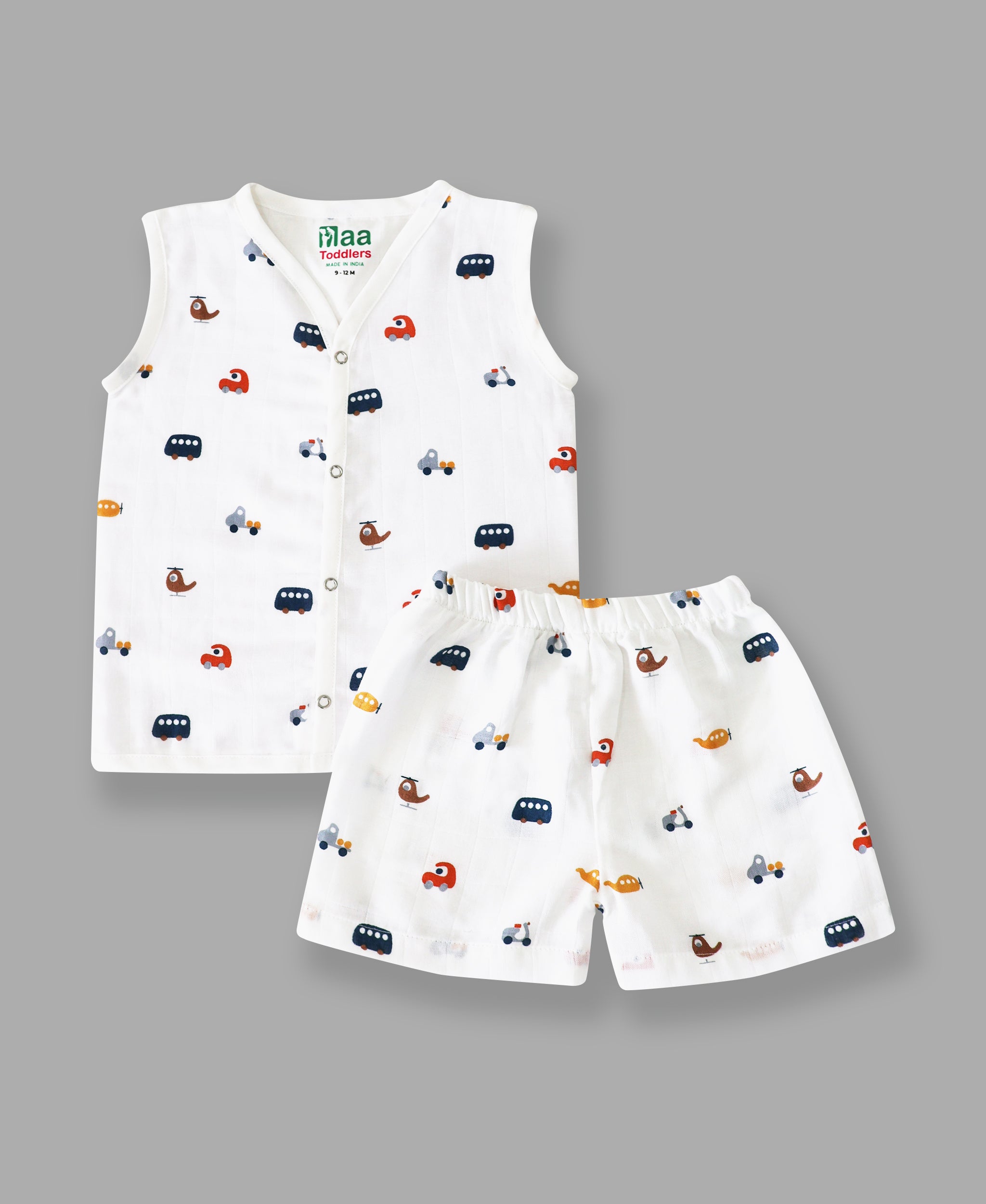 organic muslin Jabla with Shorts for newborn Tiny Rides maa toddlers 