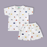 organic muslin Shirt with shorts set for baby Tiny Rides print maa toddlers