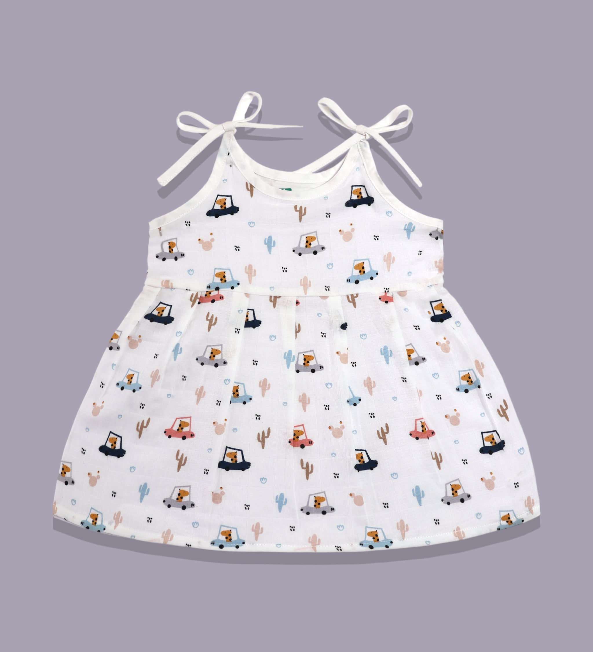 Giraffe Road Trip knotted frock for baby girl, traditional style – Maa Toddlers