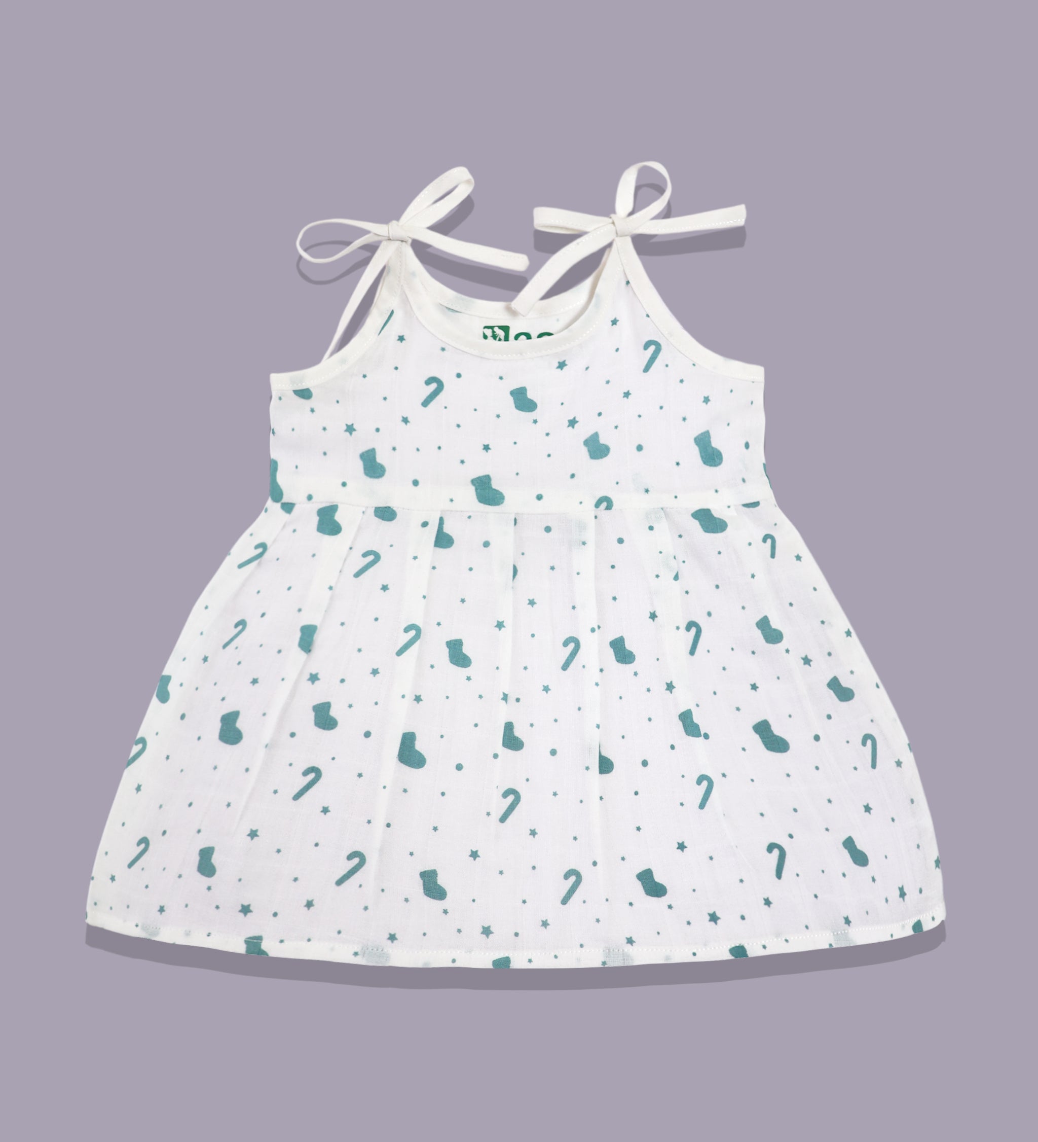 Pastel Christmas knotted frock for baby girl, traditional style – Maa Toddlers