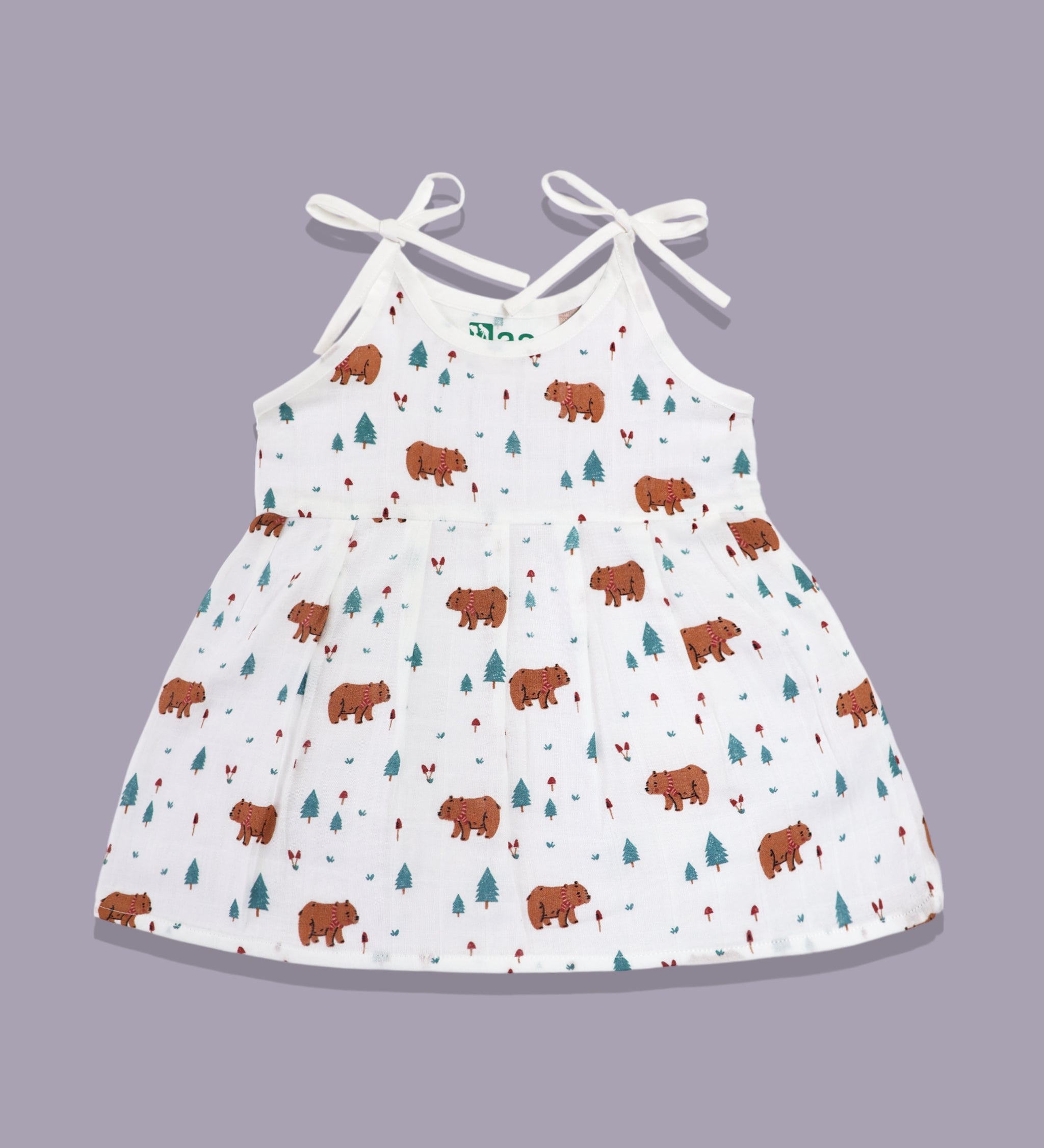 Snow Bear knotted frock for baby girl, traditional style – Maa Toddlers